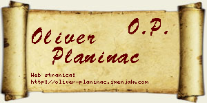 Oliver Planinac vizit kartica